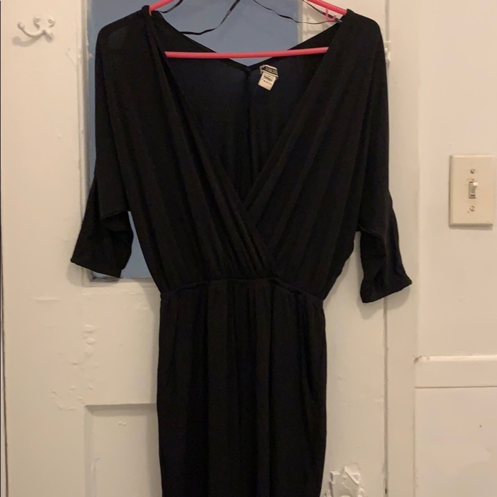 Open Sleeve Black Jumpsuit